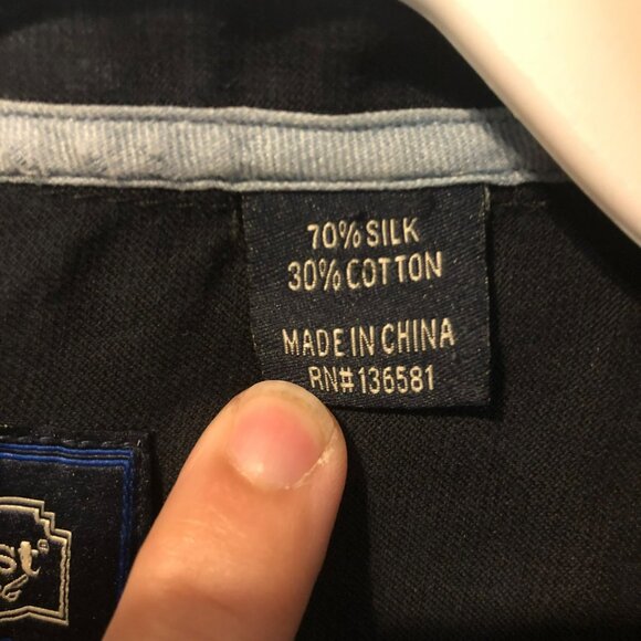 Nat Nast Hawiian Print Silk Blend Button Up SS Shirt Sz XL Mens Navy Blue - Picture 4 of 8